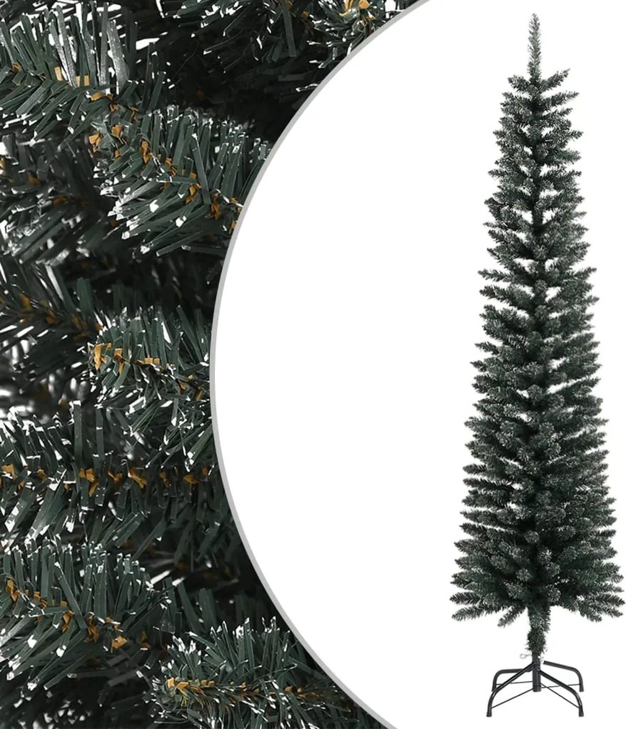 vidaXL zöld PVC vékony műkarácsonyfa állvánnyal 210 cm