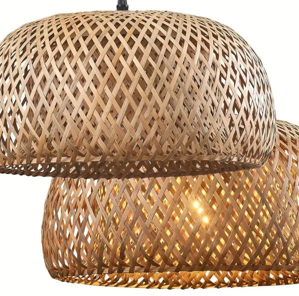 Csillár zsinóron KORFU 1xE27/20W/230V átm. 38 cm bambusz