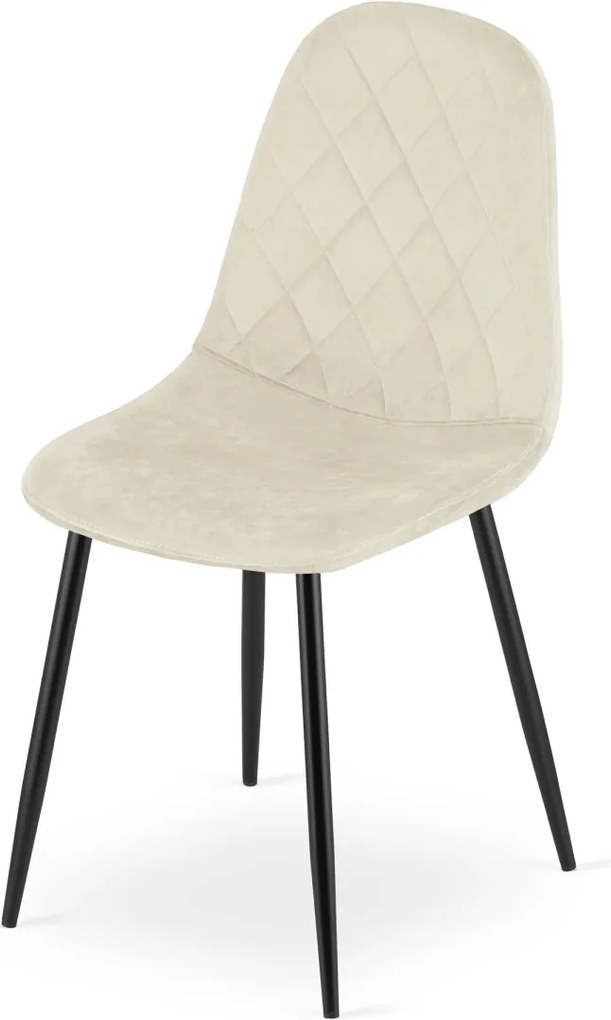 Bézs bársonyszék ASTI fekete lábakkal