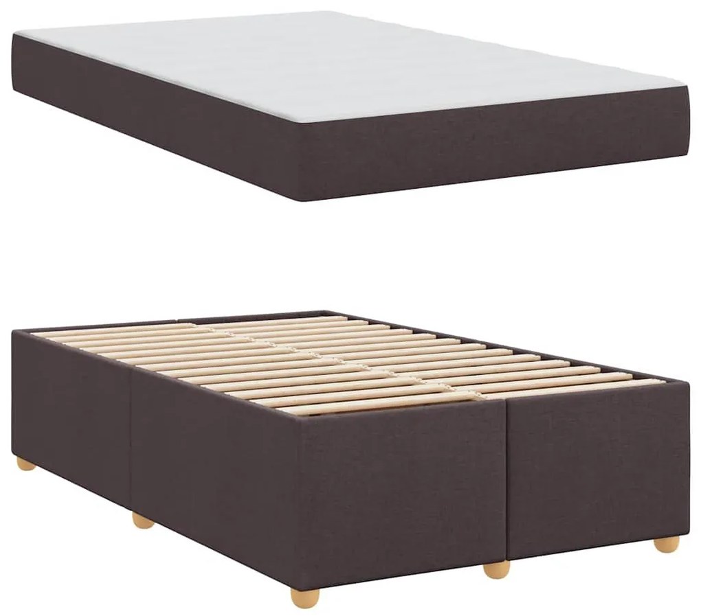 Ágykeret matracmal sötétbarna 120 x 200 cm szövet