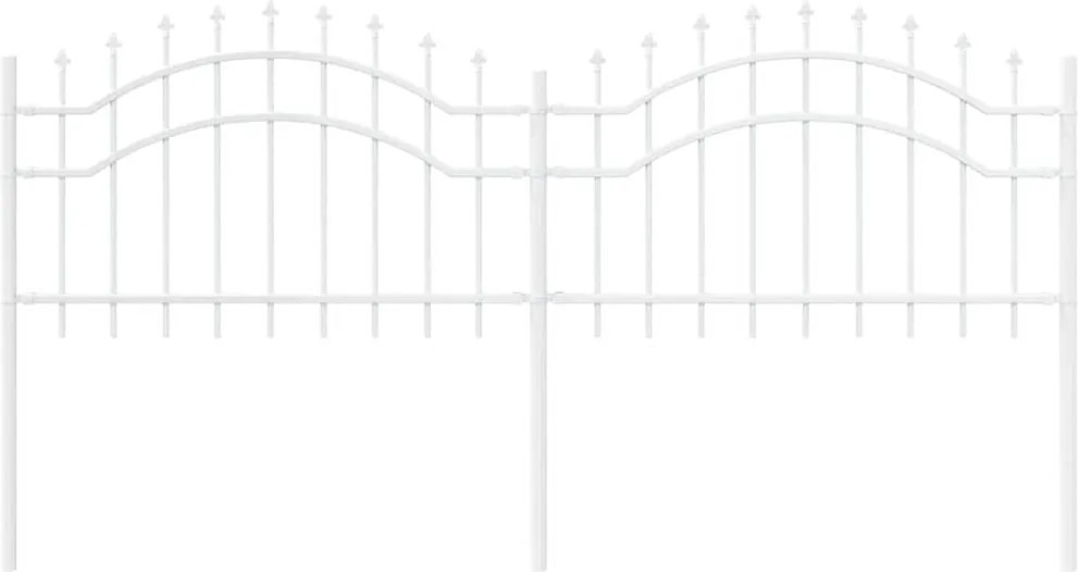 vidaXL Kerti Kerítés Fehér 240 x 115 cm Porszórt Acél
