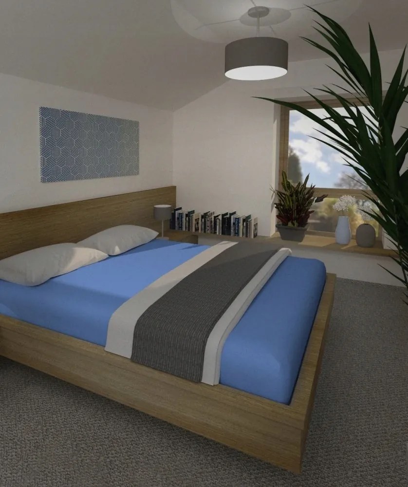 Jersey lepedő gumiszalaggal 180/200 24 Vol. kék