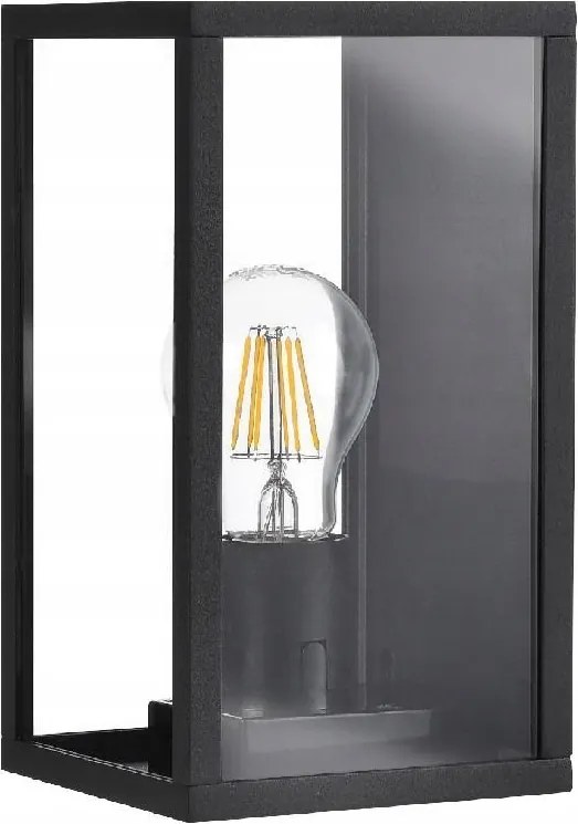 Malmo kültéri homlokzati kerti fali lámpa E27 IP44 fekete Goldlux