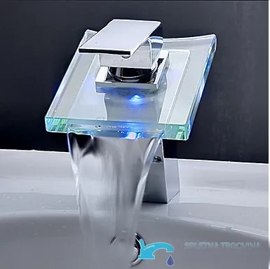 Álló mosdócsaptelep EYN cq0812 LED-világítással, vízeséses kifolyóval, több színváltozatban