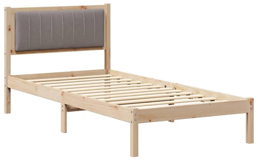 Ágykeret Kárpitozott Fejtámlával Tópszínű 90 x 190 cm