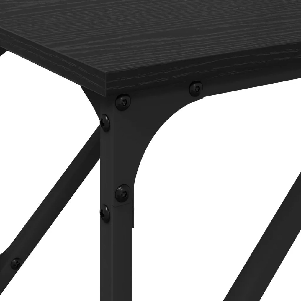 Konzol Asztal Fekete Tölgy 200x29x75 cm Összeszerelt Fa