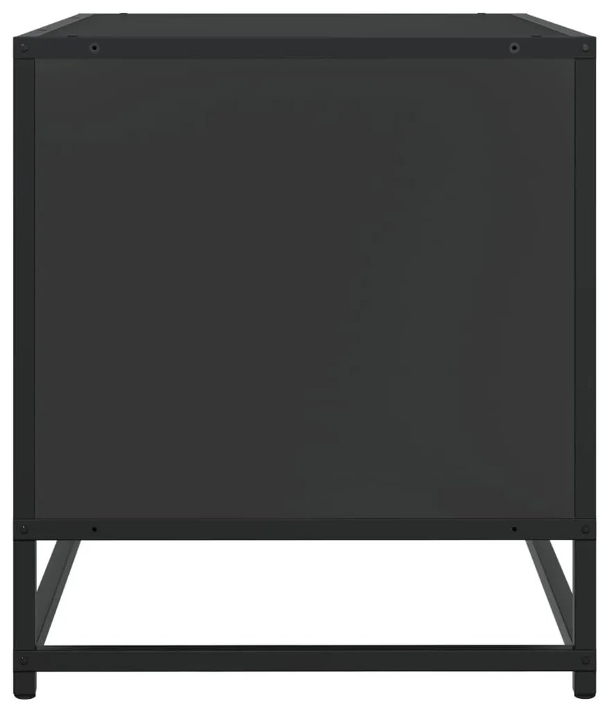 fekete szerelt fa és fém TV-szekrény 91x40x46 cm
