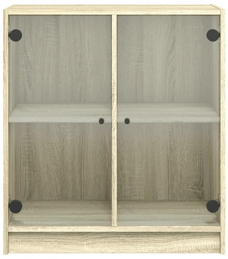 vidaXL sonoma tölgy színű kisszekrény üvegajtókkal 68 x 37 x 75,5 cm