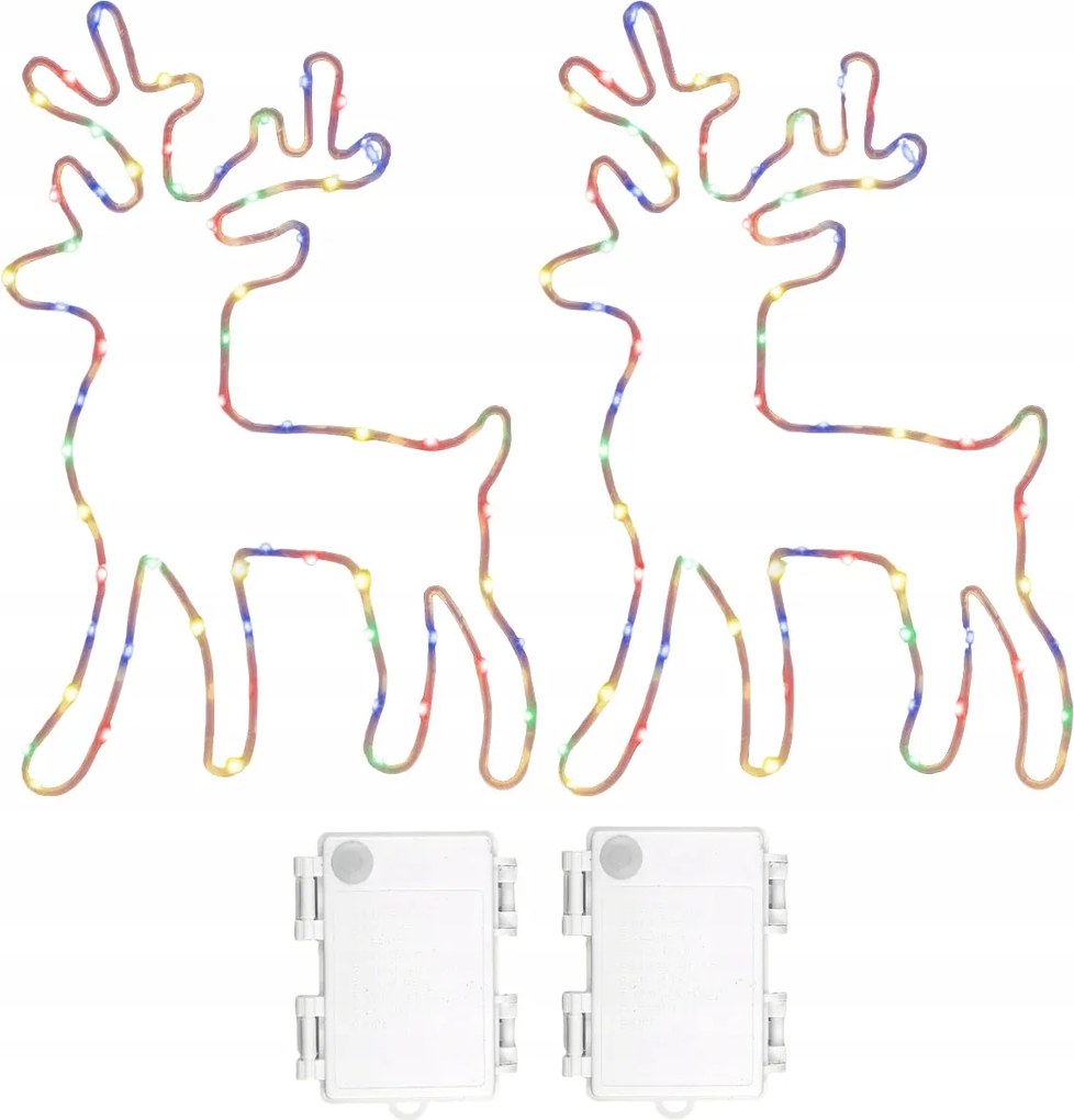 2db Színes Led fények Karácsonyi dekoráció Csillogó rénszarvas 120LED