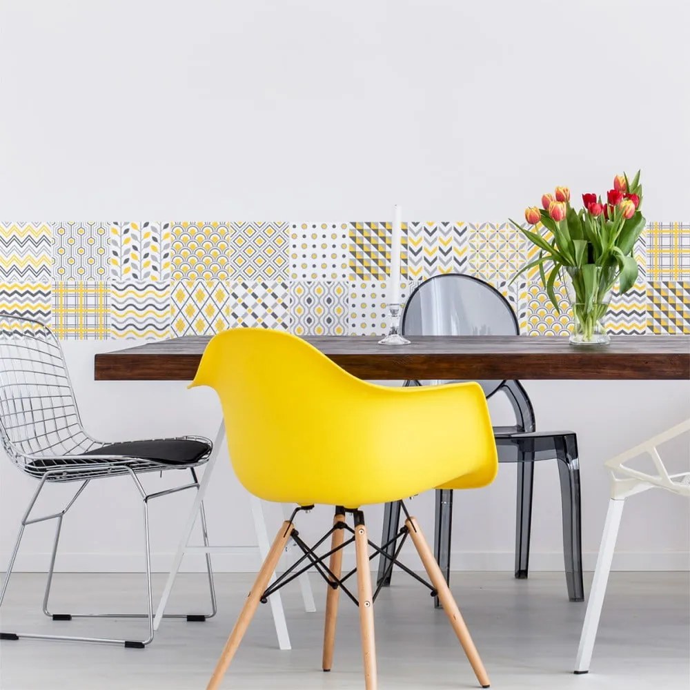 Stockholm 24 db-os dekoratív falimatrica szett, 10 x 10 cm - Ambiance