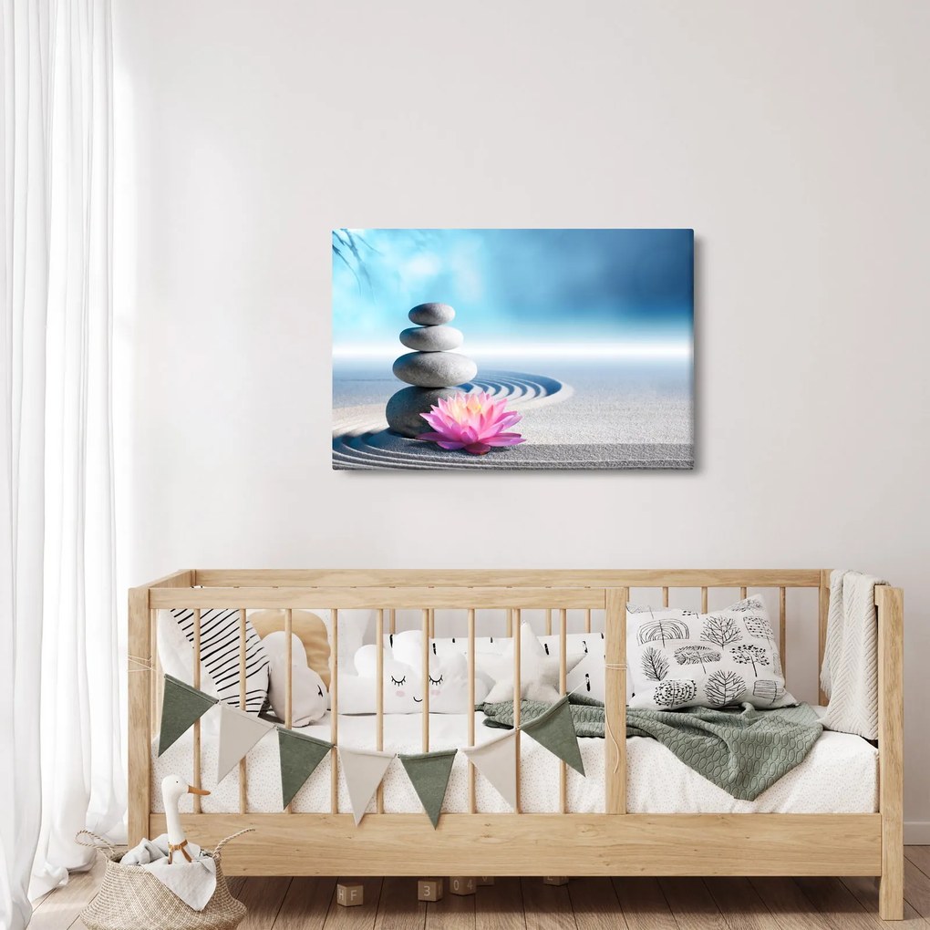 Homok, liliom és spa kövek képe (90x60 cm)