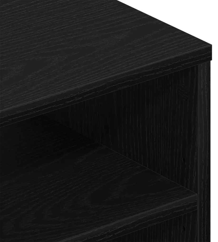 Falra Szerelhető Polc Fekete Tölgy 140x41x75 cm Szerelt Fa