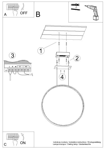 Thoro TH.248 - LED Csillár zsinóron RIO LED/50W/230V CRI90 3000K átm. 78 cm arany