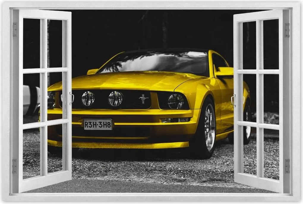 Poszter 60x40 Sárga Ford Mustang