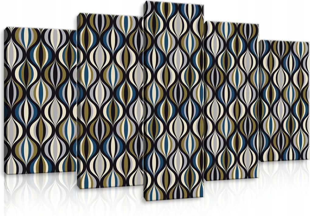 Vászonkép 100x60 Geometriai absztrakt Szemek Cseppek Ritmus Türkiz Szürke Bézs