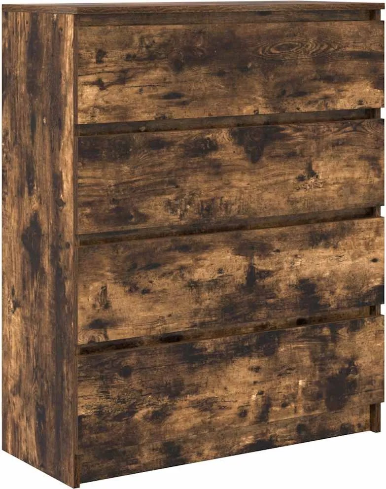 vidaXL füstös tölgy színű szerelt fa tálalószekrény 80x35x99 cm