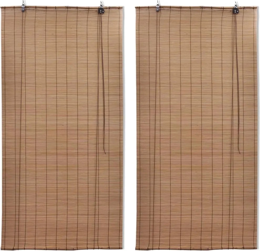 vidaXL 2 db barna bambusz redőny 150 x 220 cm