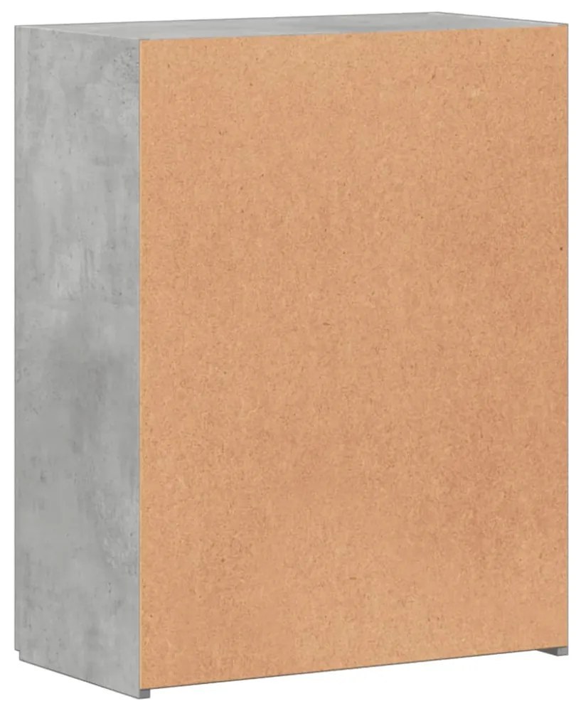 betonszürke szerelt fa irattartó szekrény 60 x 32 x 77,5 cm