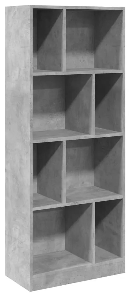 betonszürke szerelt fa könyvespolc 57 x 28,5 x 141 cm