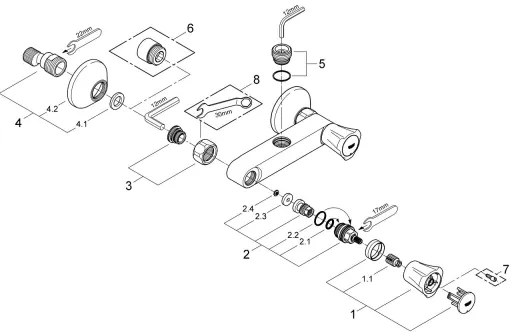GROHE 26009001 - COSTA L zuhanycsaptelep DN 15, fényes króm