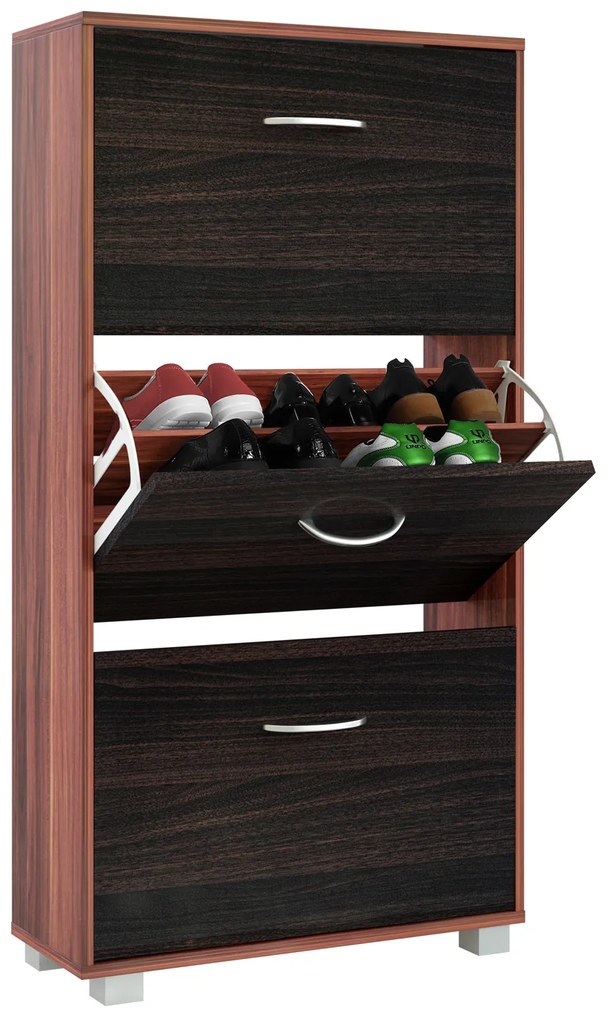 Casaria® Cipős szekrény 115x60x24 cm - barna
