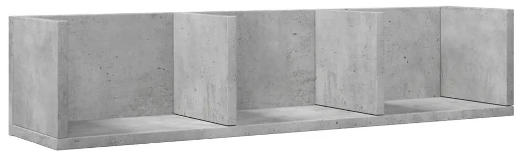 2 db betonszürke szerelt fa faliszekrény 75x18x16,5 cm