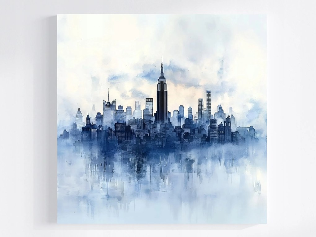 Canvas New York Manhattan Felhőkarcolók Vászonkép Skyline Blue 40x40