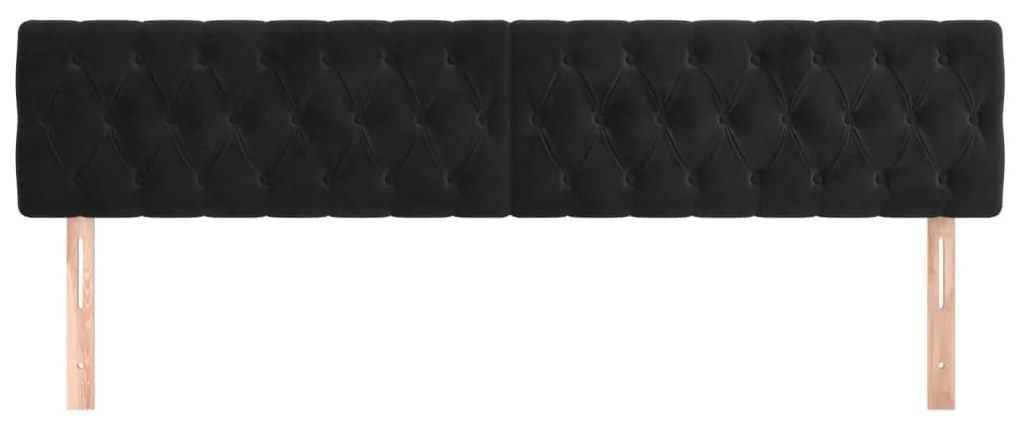 2 db fekete bársony fejtámla 90x7x78/88 cm