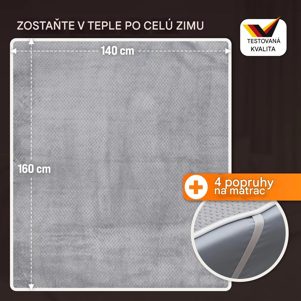 Deuba Fleece fűthető takaró - szürke