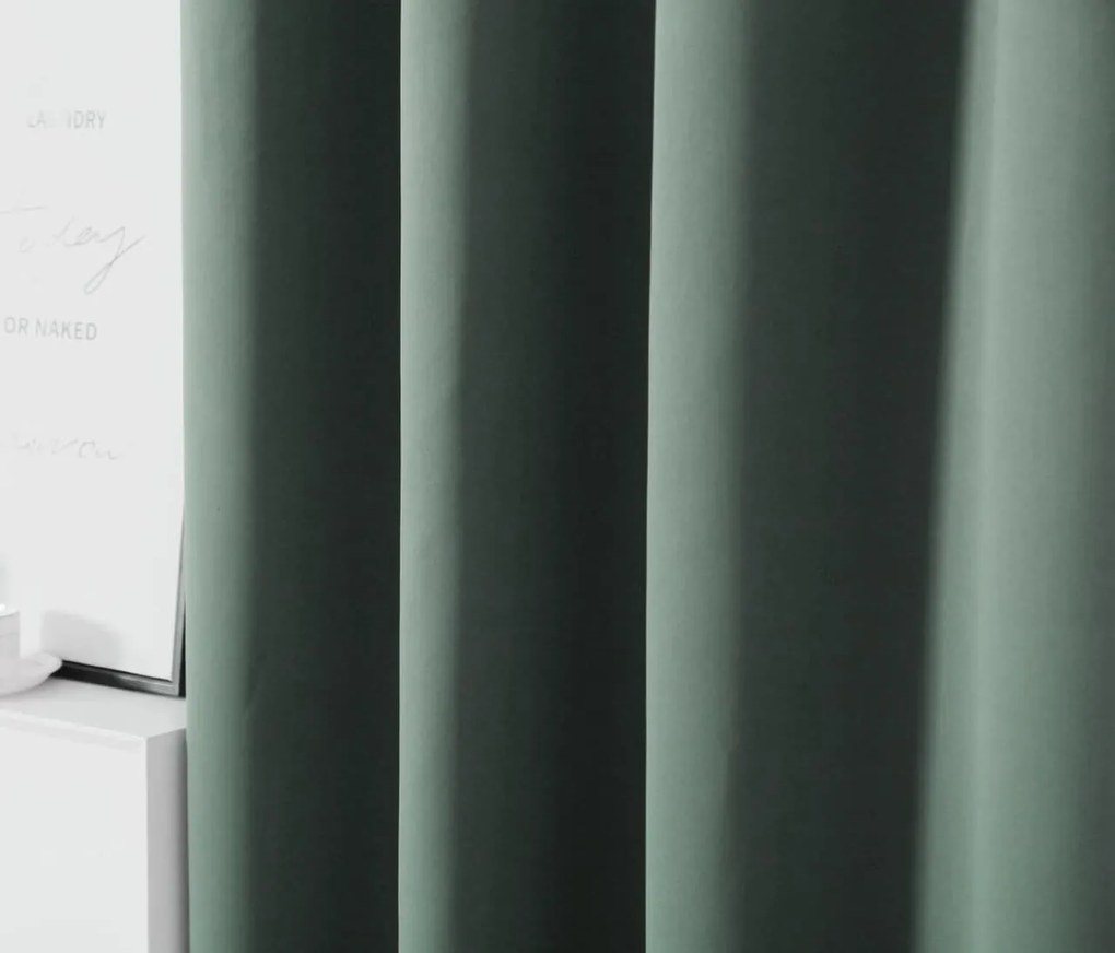 Függöny OXFORD 140x270 cm, szürkészöld Felfüggesztés: Hullámos sínszalag