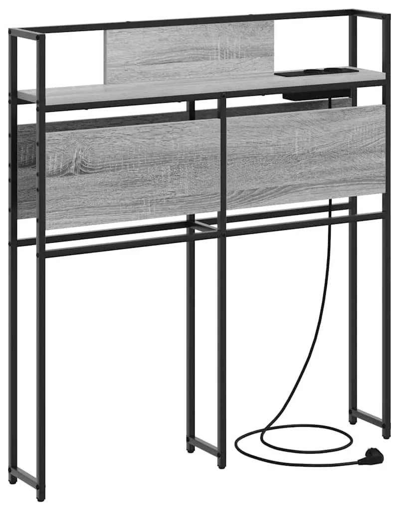 Tároló fejtámla polcokkal Szürke sonoma 100 cm Faanyag