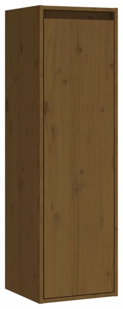 2 db mézbarna tömör fenyőfa faliszekrény 30 x 30 x 100 cm