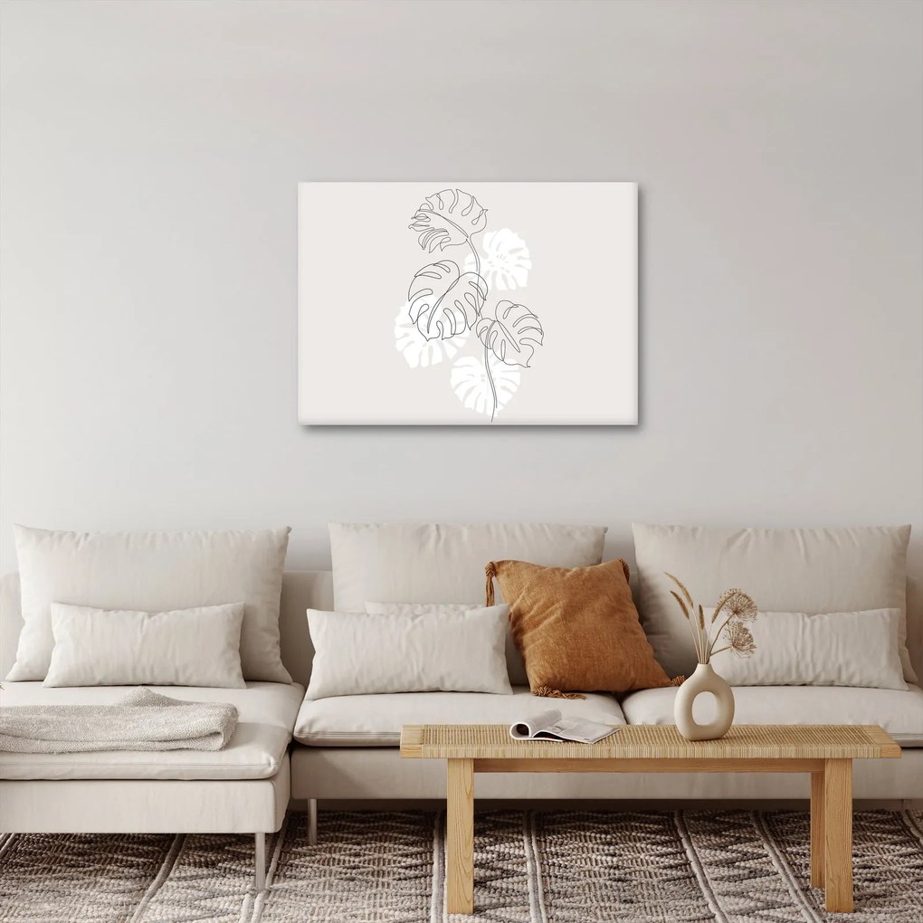 Kép - Vonalkép monstera N⁰3 (70x50 cm)