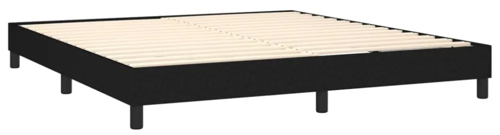 fekete szövet rugós és LED-es ágy matraccal 180 x 200 cm