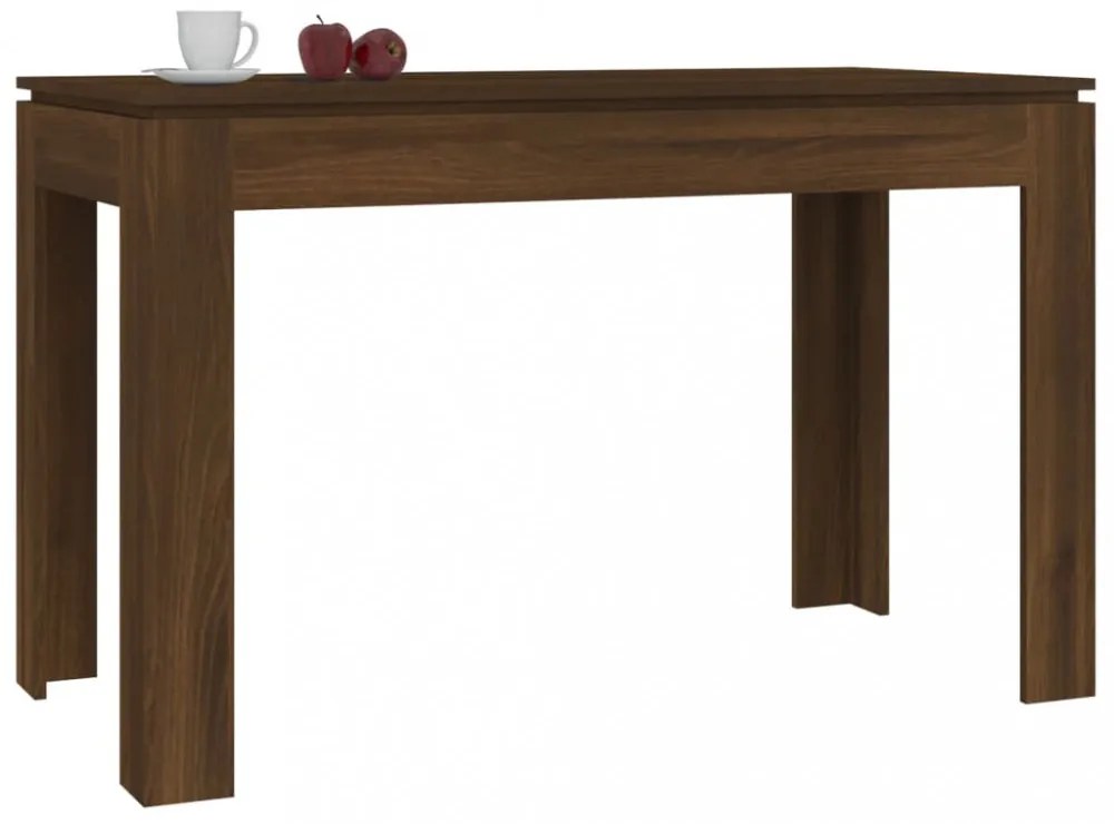 barna tölgy színű szerelt fa étkezőasztal 120 x 60 x 75 cm