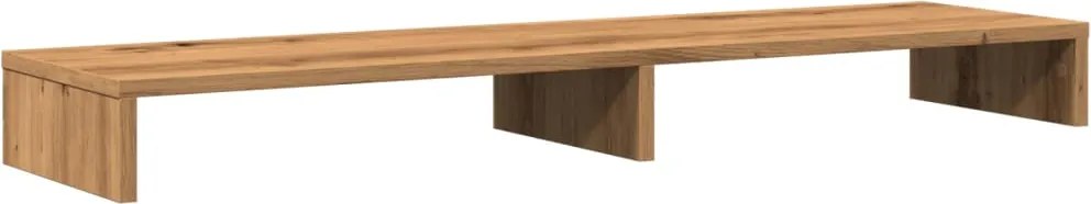 vidaXL kézműves tölgy színű szerelt fa monitorállvány 100 x 27 x 10 cm