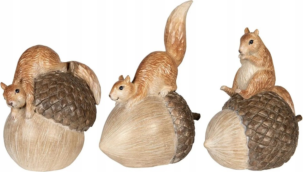 Mókus Figura Makk Dekoráció Őszi Szett 3 Db-os Őszi Dekoráció