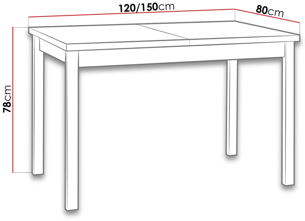 Széthúzható étkezőasztal Deasal 80 x 120 150 I (artisan tölgy + fehér) (2-6 fő részére). 1105365