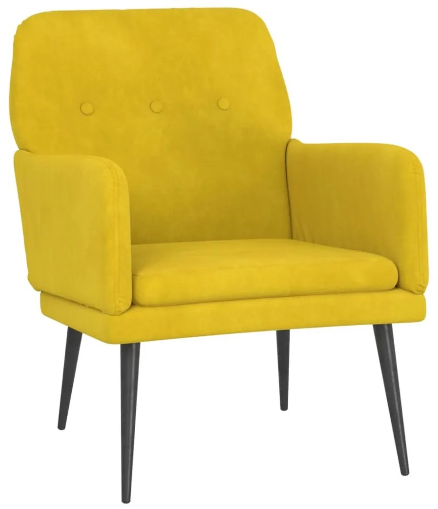 sárga bársonyfotel 62x79x79 cm