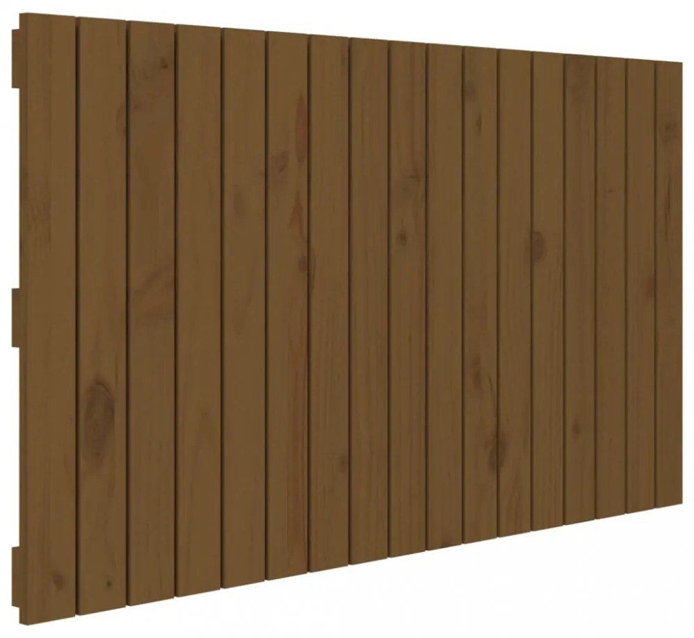 mézbarna tömör fenyőfa fali fejtámla 108 x 3 x 60 cm