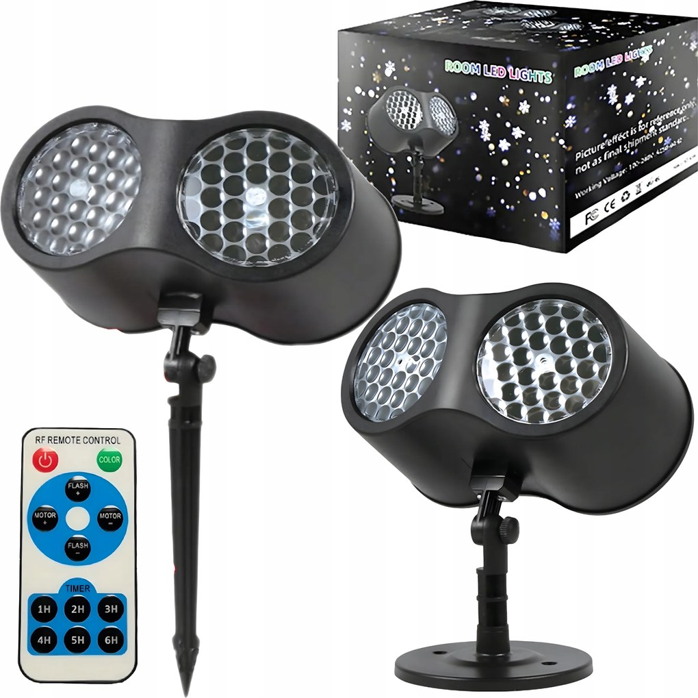 Lézer projektor Led Karácsonyi vetítő otthon Reflektor Hópehely Pehely