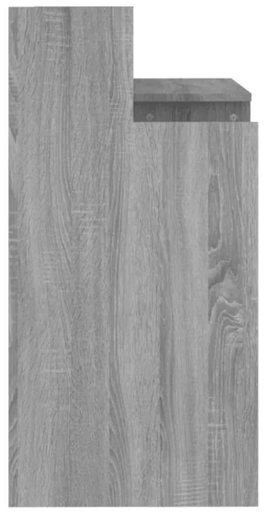 szürke sonoma színű szerelt fa íróasztal LED-ekkel 97x45x90 cm