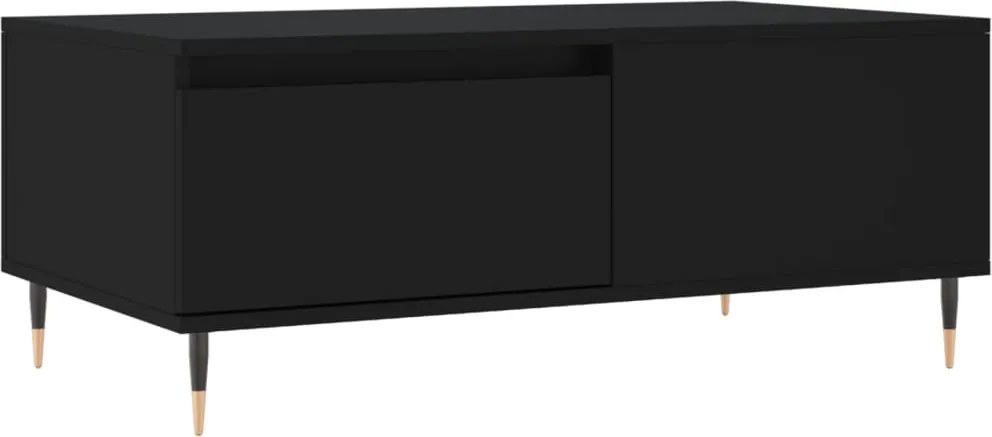 vidaXL fekete szerelt fa dohányzóasztal 90x50x36,5 cm