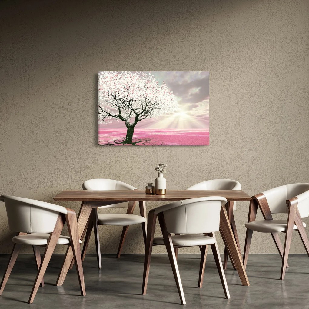 Rózsaszín fa képe (90x60 cm)
