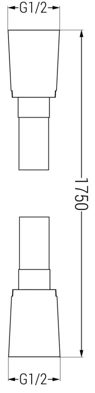 Mexen tartozékok, Zuhanycső 175 cm, sima felület, fekete, 79475-70