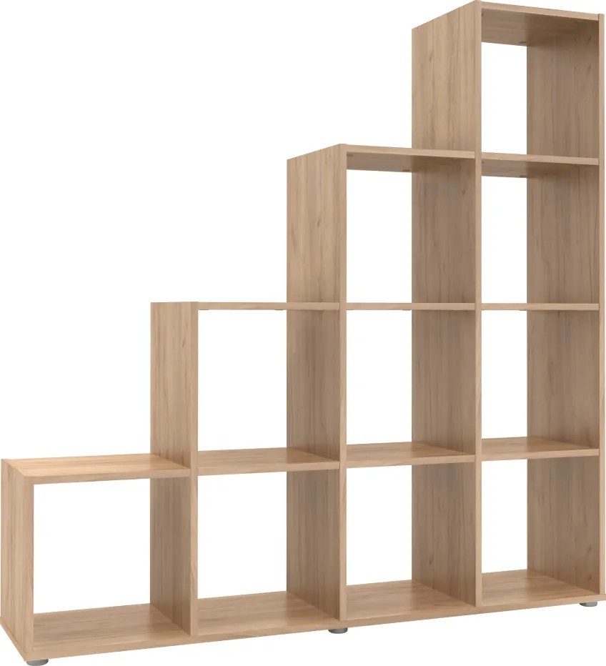 könyvespolc piramis, artisan tölgy, laminált DTD, NORAH