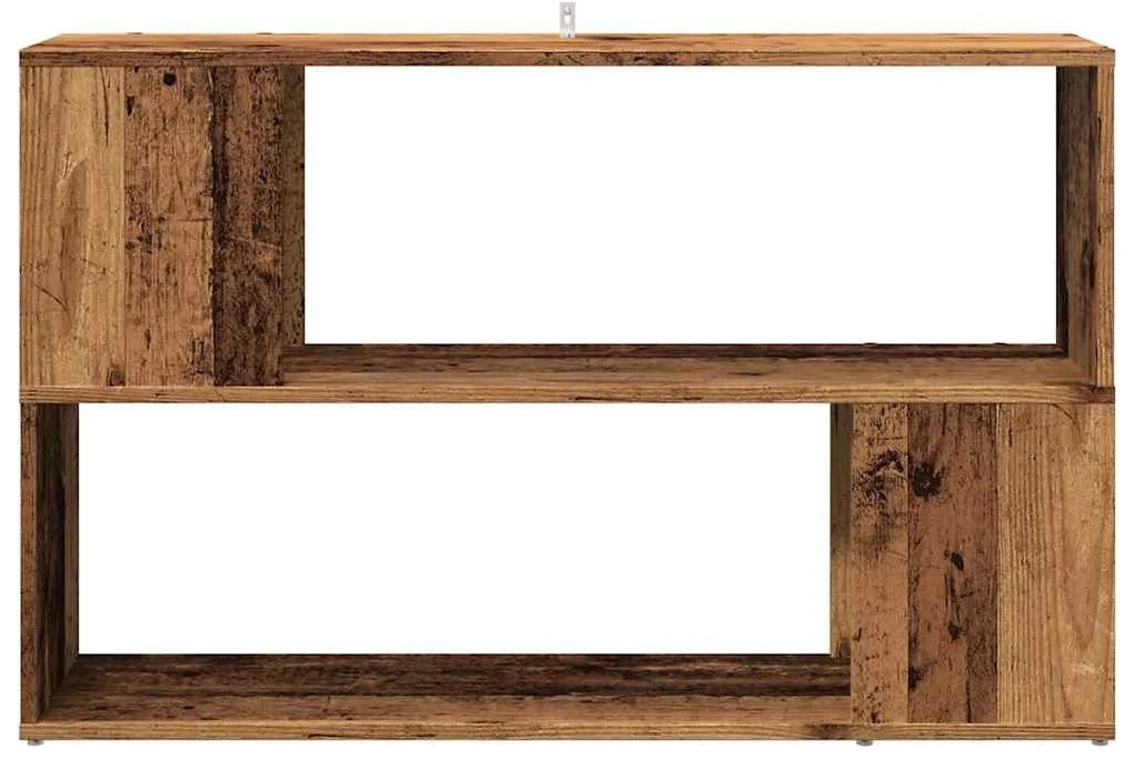 antik fa színű szerelt fa könyvszekrény 100 x 24 x 63 cm