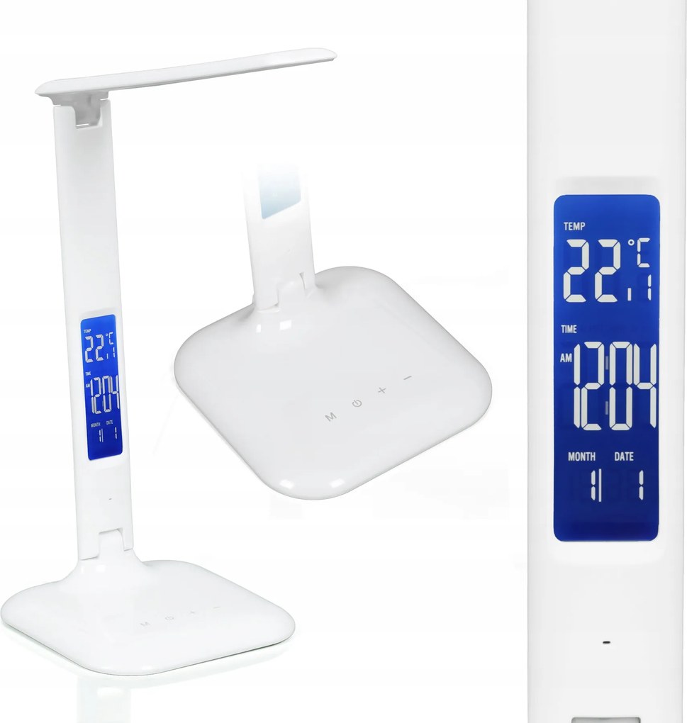 Asztali Lámpa Led Óra Ébresztőóra Hőmérő 3 Szín