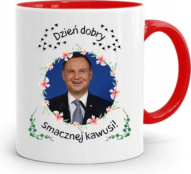 Piros Elnöki Bögre Andrzej Duda Pis Egészség felirattal