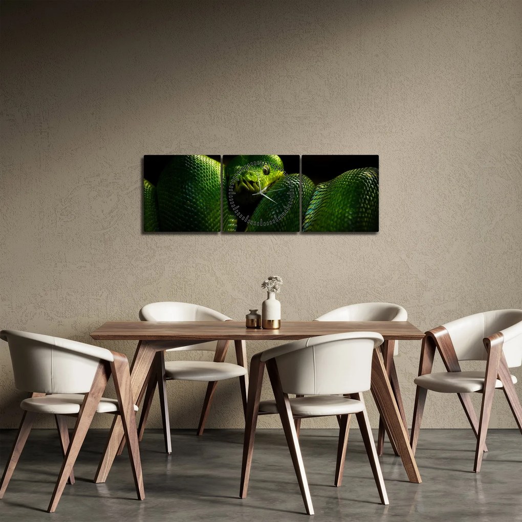 Kép - Zöld kígyó (órával) (90x30 cm)
